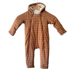 GAP Sherpa Bear One- Piece Tan Plaid